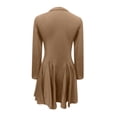 thumbnail image 5 of OSOLU New Solid Color Comfortable Casual Waist Long Sleeve Lapel Dress Women Leisure Sundress Wedding Guest Dresses For Women, 5 of 5
