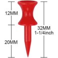 thumbnail image 2 of 100pcs Red Plastic Golf Tees 32mm Small Castle Golf Tees, 2 of 5