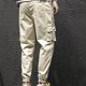 thumbnail image 4 of Pantalones largos para hombre, informales, lisos, con bolsillo, cintura elástica, para exteriores, con cordón ajustable, para trabajo, 4 of 4