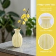 thumbnail image 2 of REGALWOVEN Mini Ceramic Bud Vase, Small Decorative Flower Vase for Single Stem, Tiny Matte Vase for Desktop, Shelf, Tiered Tray Yellow 1.8"L x 1.8"W x 3"H, 2 of 6