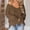Brown, variant on Amidoa Long Sleeve Sweaters for Women 2025 V-Neck Plus Size Brown Fringe Crochet Sweaters Cardigans for Women L