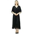 thumbnail image 6 of Bimba Women's Designer Tassel Kaftan Dress Kimono Sleeve Long Maxi Coverup Gown, 6 of 9