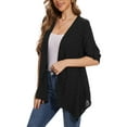 thumbnail image 3 of Uvplove Cardigan for Women Open Front 3/4 Sleeve Swiss Dots Cardigans Lightweight Casual Cover Up Black-XL, 3 of 8
