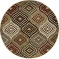 thumbnail image 3 of Hampton Contemporary 5' Round Beige and Red Polypropylene Indoor Area Rug, 3 of 7