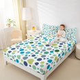 thumbnail image 4 of Manfei Geometric Circular Dot Twin Sheet Sets,Modern Geometric Art Twin Fitted Sheet,Green Blue White Flat Sheet For Kids,Luxury Bedroom Decor,3 Pieces, 4 of 7