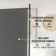 thumbnail image 3 of Outdoor Privacy Screen, 70.9" x 70.9" Dark Grey Freestanding Privacy Panel with UPF 30+ Polyester Fabric and Metal Frame for Backyard, Patio, Garden, Balcony and Poolside Seclusion, 3 of 7