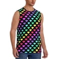 thumbnail image 2 of Fotbe Rainbow Hearts Men's Camiseta sin Mangas Estampada para Hombres, Playera Casual para Gimnasio, Entrenamiento, Playa-Large, 2 of 7