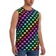 thumbnail image 2 of Fotbe Rainbow Hearts Men's Camiseta sin Mangas Estampada para Hombres, Playera Casual para Gimnasio, Entrenamiento, Playa-Large, 2 of 7