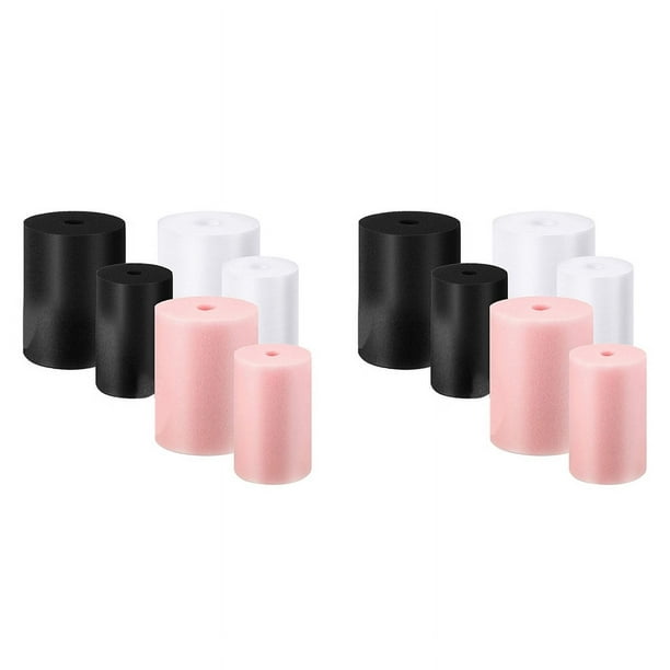 12 Piezas de Inserciones de Vaso de Espuma para Volteador de Tazas para Vaso de Tubo de PVC de 3/4 Pulgadas de 10 Oz A 40 Oz para Manualidades (Negro / / Rosa)