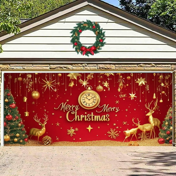 Banderín Navideño Decoraciones Para Puertas De Garaje Decoración Navideña Invierno Gran Cubierta Decorativa Para Puertas Interior Exterior Para Fiestas Navideñas Artículos Para Fiestas