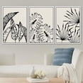 thumbnail image 2 of PixonSign Framed Canvas Print Wall Art Set Duotone Jungle Palm Plant Banana Leaf Collage Abstract Shapes Illustrations Modern Art Boho Decorative for Living Room, Bedroom, Office - 16"x24"x3 WHITE, 2 of 5