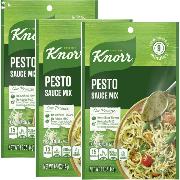Knorr Sauce Mix Pasta Sauce For Simple Meals and Sides Pesto No Artificial Flavors, No Added MSG 0.5 oz, Pack of 3