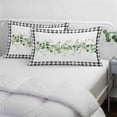 thumbnail image 3 of Green Eucalyptus Leaves Pillow Covers, Linen Long Throw Pillow Case, Modern Art Farmhouse Plaid Holiday Pillow Protector Decorative Cushion Cover for Living Room/Bedroom 24" x 36", 3 of 8