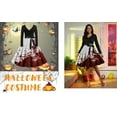 thumbnail image 6 of Halloween Costumes Woman 2024 Plus Size Bloody Dress V Neck Long Sleeve Blood Vintage Dresses Scary Cocktail Swing Dress Halloween Funny Adult Halloween Costumes, 6 of 6