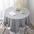 thumbnail image 1 of Feltree Decorative Tablecloth with Tassels and Embroidery, 35x35 Inch Rectangle Table Cover for Coffee Table Dining Table, Festive Holiday Table Cover Protects Table from Spills and Scratches, 1 of 7