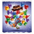thumbnail image 3 of Ambesonne Party Shower Curtain, Birthday Presents Cake, 69"Wx70"L, Multicolor, 3 of 3