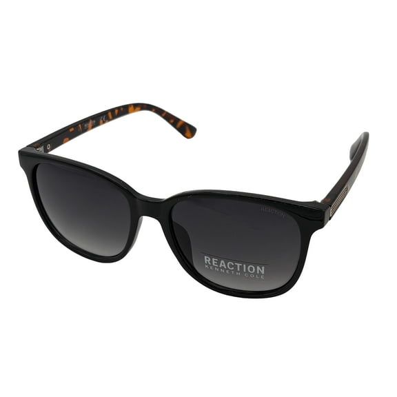 Kenneth Cole Reaction Mens Black Tortoise Sunglass Soft Square Plastic KC1405 1B