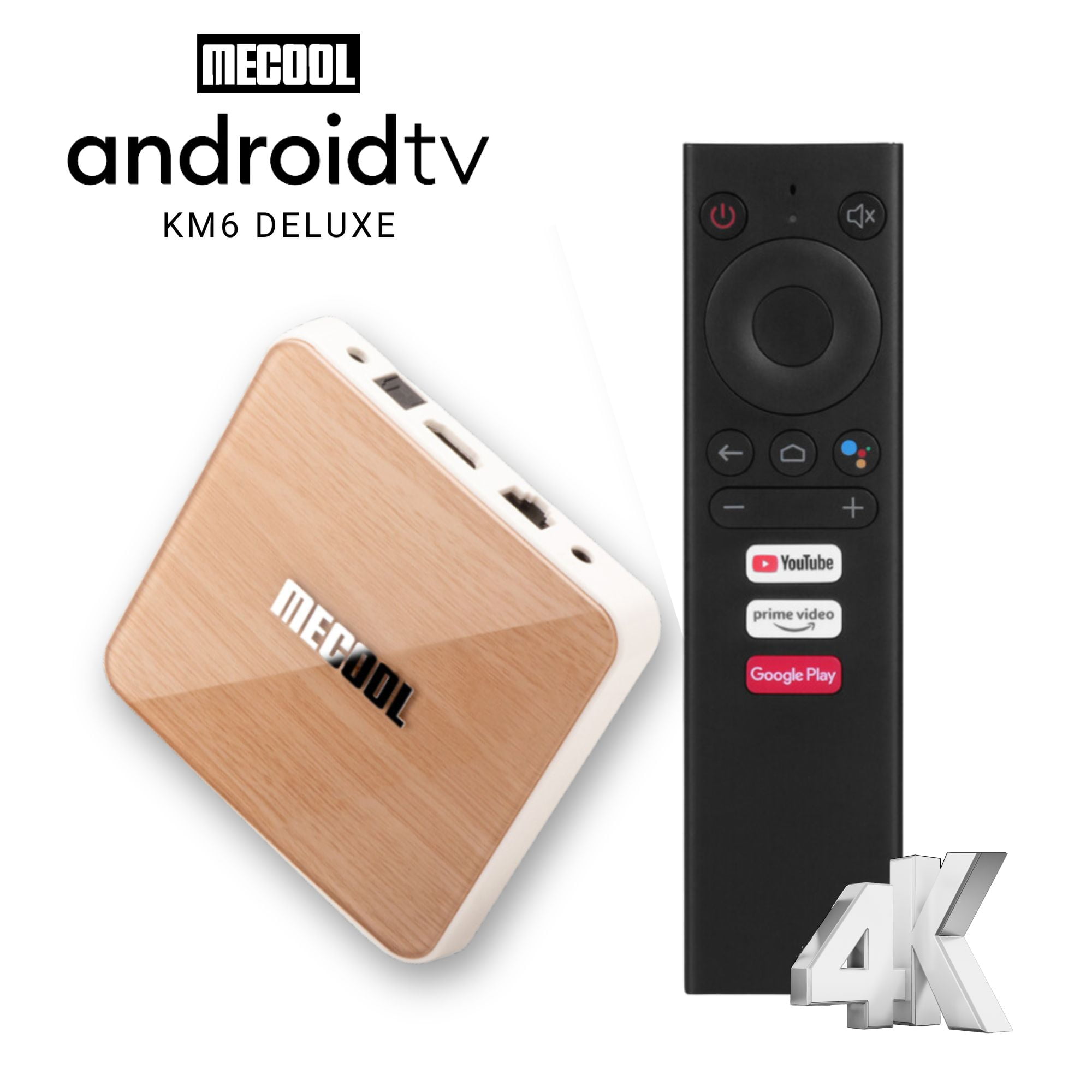 KM6-mecool Amlogic S905X4 Atv 4G 64G 4K Android 10 TV Box 2.4G 5G Wifi 6 BT5.0 e