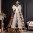 thumbnail image 5 of 49 Inches Christmas Tree Topper Bow Large Fluffy Tulle Christmas Bow for Car Giant Wreath Wall Decor with Long Streamers for Xmas Home Wedding Car Holiday Decor Supplies(White), 5 of 5