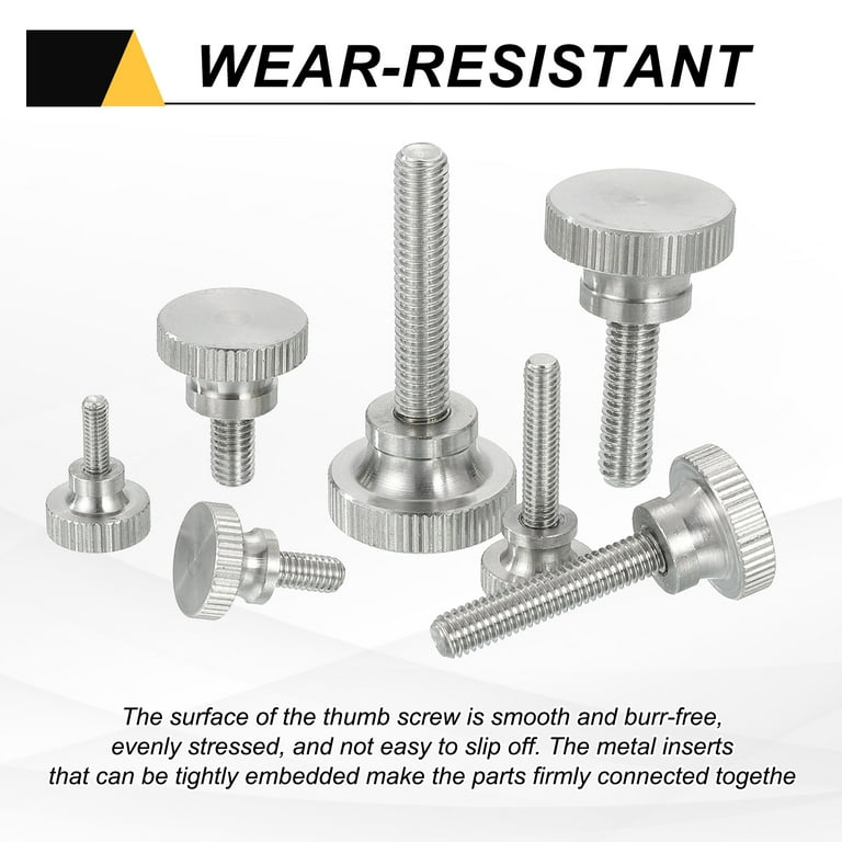 MECCANIXITY 4Pcs M2 X 12mm Knurled Thumb Screws, 304 Stainless Steel, Flat Head, Tool-Free Grip, For Electronics, Lighting & Household Use