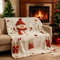 thumbnail image 4 of Honmine Christmas Throw Blanket for Couch Bed Sofa, Pink Gingerbread House with Snowman Heart Candy, Soft Cozy Lightweight Holiday Winter Fleece Blanket Christmas Decor Xmas Gifts, 4 of 6