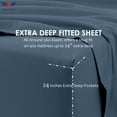 thumbnail image 4 of 24" Deep Pockets - Twin-XL Fitted Sheet with 2 Pillowcases 1000-TC Egyptian Cotton, - Mediterranean Blue, 4 of 7