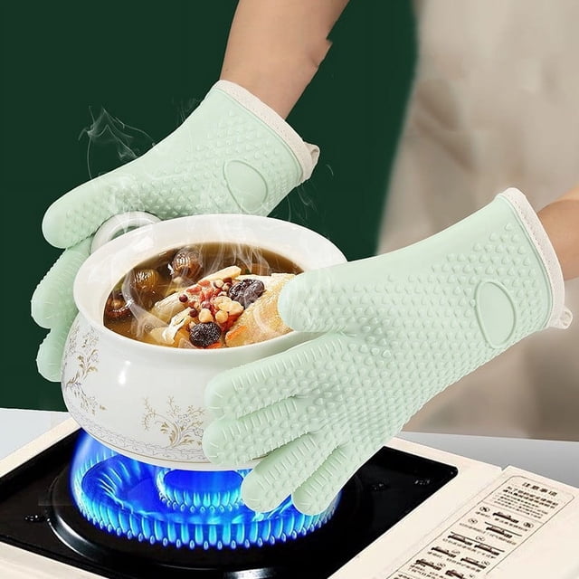 Insulated Gloves, Scald Gloves, Kitchen Oven Gloves, High-Temperature Resistant, Thickened Design, Heat-Resistant Style, for Baking & Cooking, Grilling Mitting, Microwave Safe, Non-Slip Akmoler
