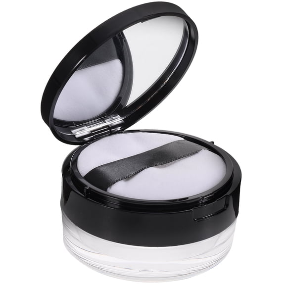 UPGRATOR Black Makeup Powder Container Double Layer Design for Daily Use
