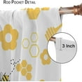 thumbnail image 6 of Bee Curtain Cartoon Cute Bees Yellow Honeycomb Flower Pattern Blackout Print Rod Pocket Window Drapes for Bedroom Living Room 42x63in, 6 of 6