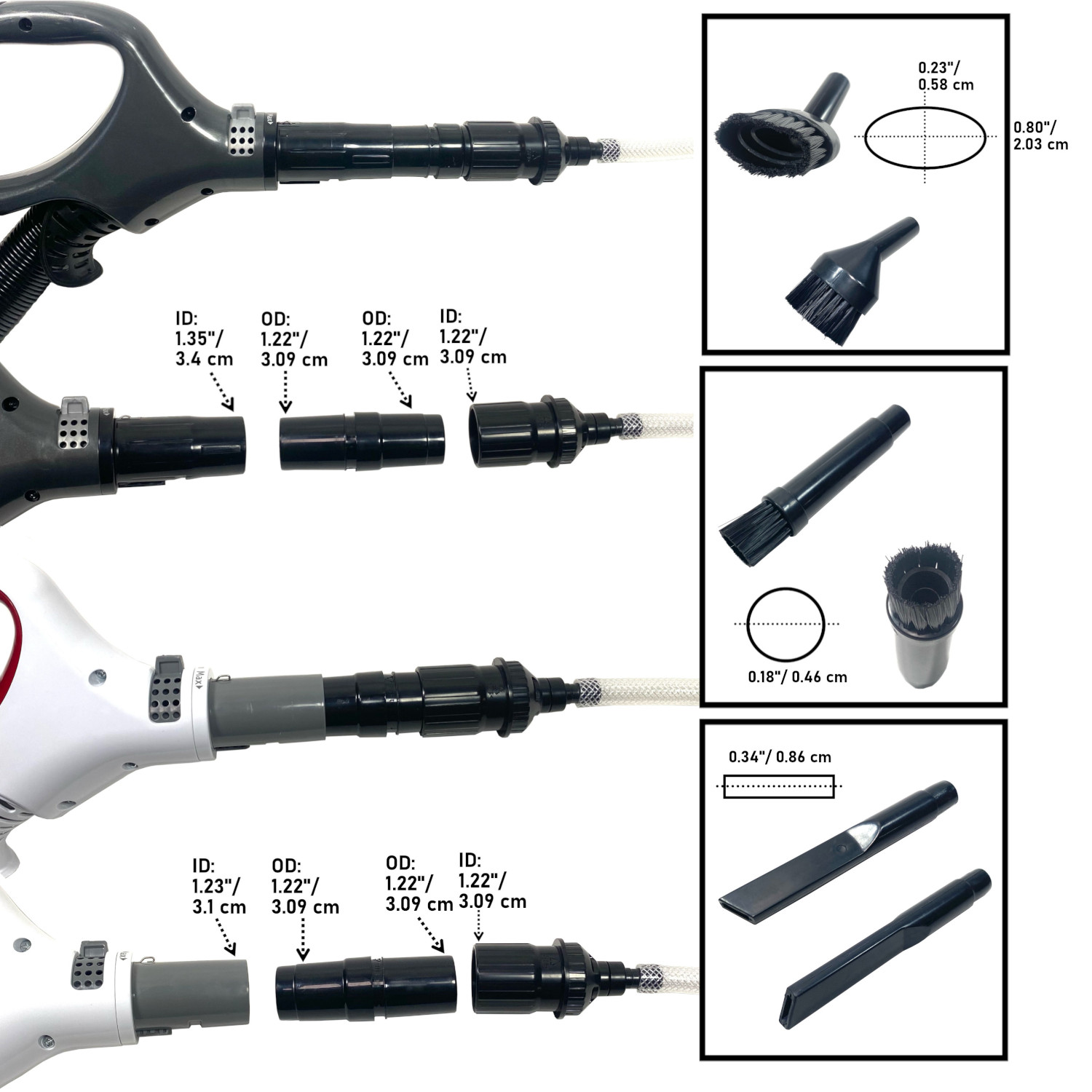 MaximalPower Mini/Micro Vacuum Attachment Tools 9-PC Cleaning & Detailing Kit - Thumbnail 3