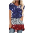 thumbnail image 2 of Lilgiuy Women Casual T-shirt Independence Day Printed Round Neck Blouse Short Sleeve Pullover Tops, 2 of 4