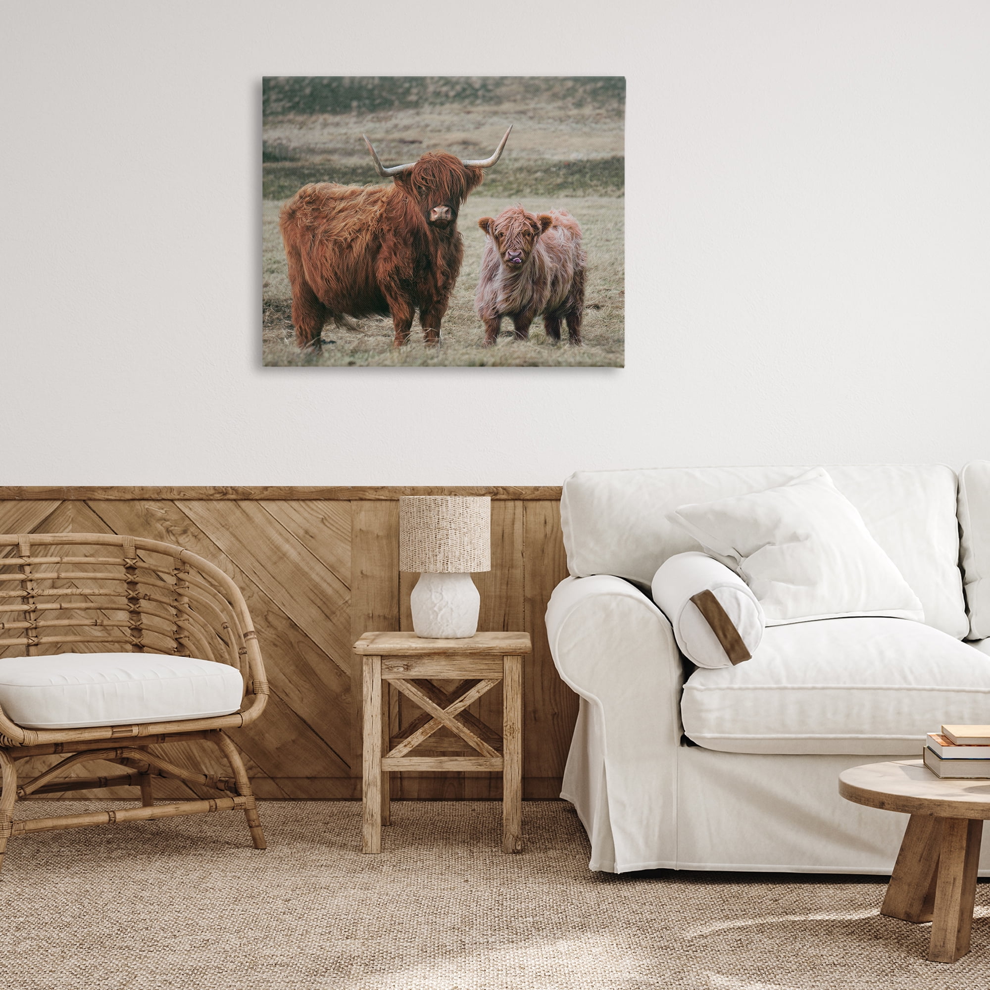 Mom & Baby Cow Canvas Wall Art, design by Lettered and Lined