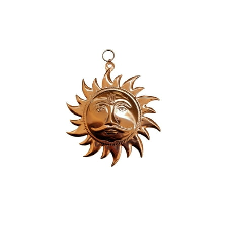 Wall Hanging Sun Idol/Shri Surya Narayan Copper Made Idol | Decorative Items for Home Living Room Bedroom | Feng Shui Vastu for Good Luck Money 3 Inch