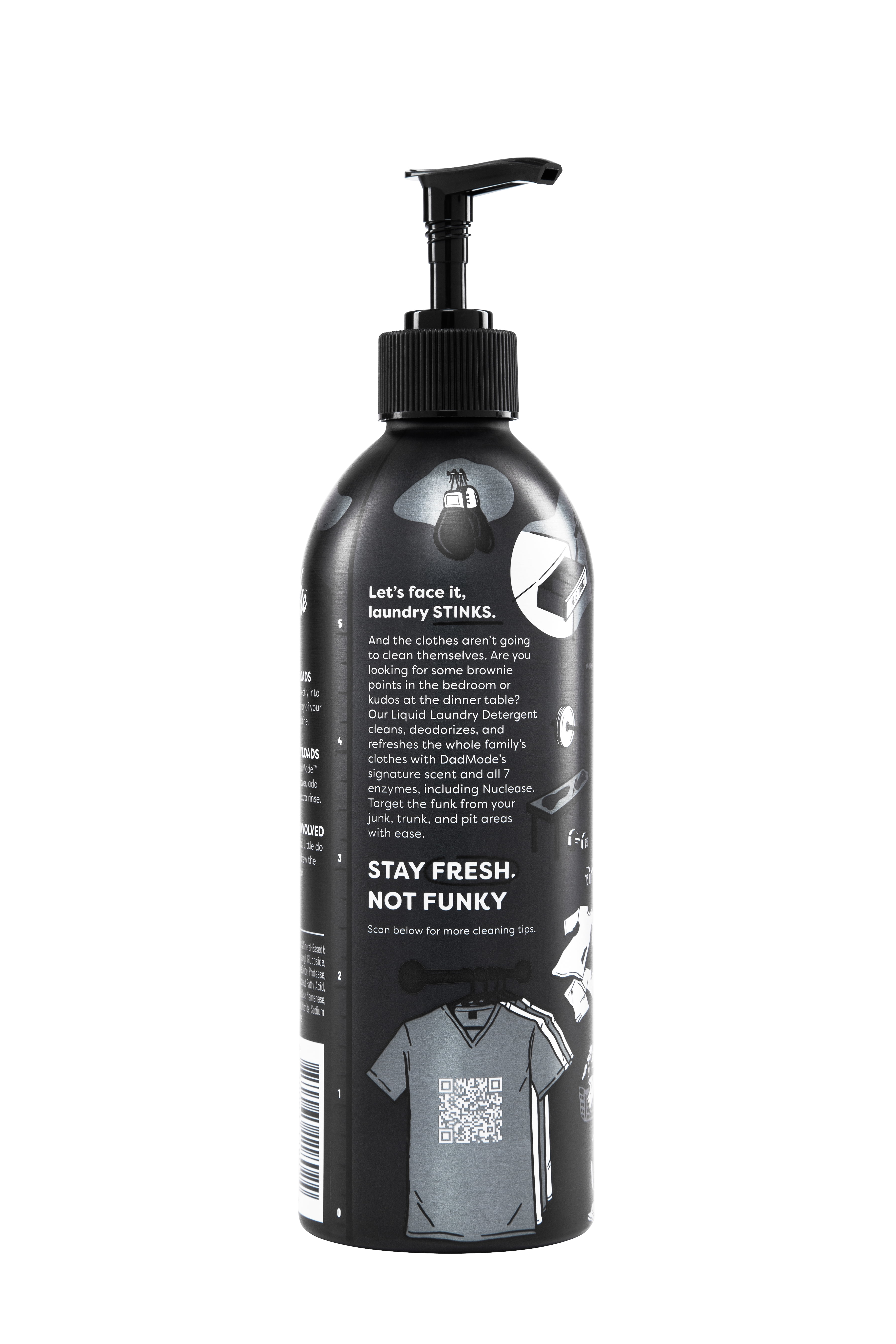 DadMode Liquid Laundry Detergent, 118 Loads, 7-Enzyme Detergent, Sandalwood & Suede Scent, Eco-Friendly, Zero Plastic Waste, 16oz Bottle + 13.5oz Refill