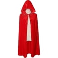 thumbnail image 3 of Capa con capucha de terciopelo Unisex Capa de Halloween Diablo Bruja Mago Halloween Navidad Cosplay, 3 of 4