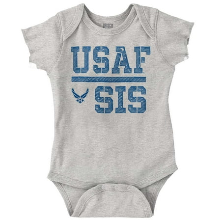 

US Air Force USAF Sis Sister Romper Boys or Girls Infant Baby Brisco Brands 24M