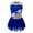 Royal Blue, variant on YONGHS Ice Skating Dress for Girls Kids Sleeveless Shiny Mesh Splice Tutu Skirted Leotard Ballet Dance Wear Hot Pink 12
