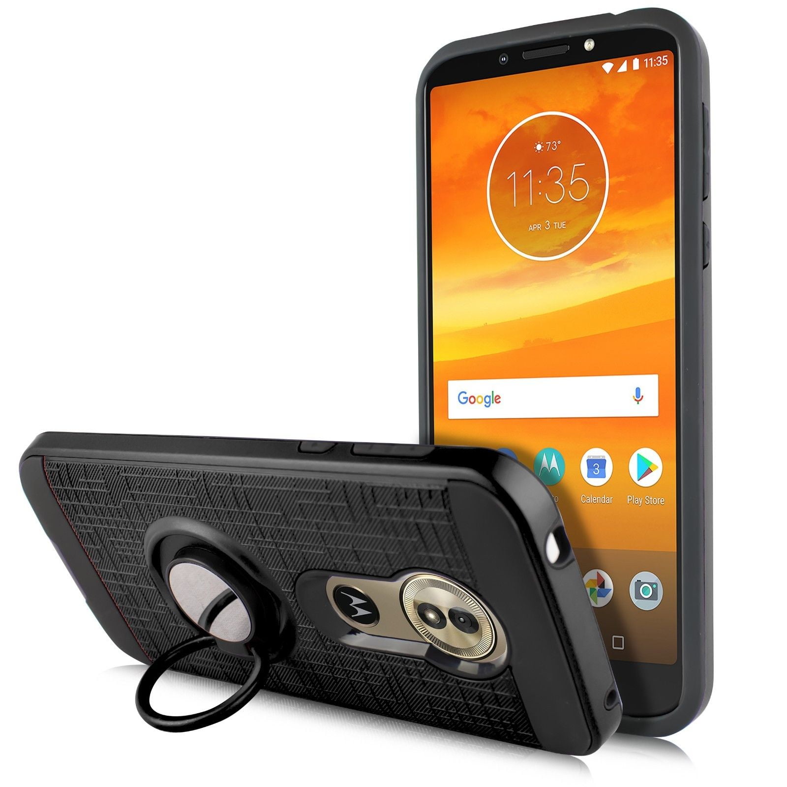 Custodia Per Motorola Moto G6 (XT1925) In Fibra Di Carbonio E TPU: Sottile, Antiurto, Con Presa Antiscivolo, Blu Scuro
