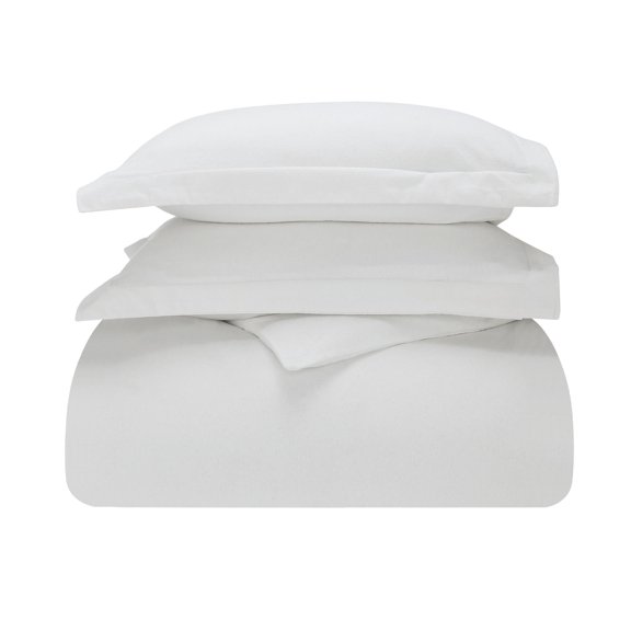 Superior Cotton Flannel Solid Duvet Cover Set, Twin, Ivory