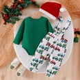 thumbnail image 3 of ENFLASH Newborn Baby Boy Christmas Outfit My 1st Christmas Romper Long Suspender Pants Xmas Hat Fall Winter Clothes, 3 of 13