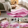 thumbnail image 6 of Pink Waves Coastal Round Rugs 4ft, Pink Ombre Summer Beach Oceans Non Slip Washable Rug Runner, Low Pile Indoor Floor Carpet Mat Bathroom Rugs for Living Room, Bedroom, Kids Room, 6 of 9