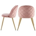 thumbnail image 4 of Veryke Modern Pink Dining Chairs Set of 2, Chic Velvet Chairs with Metal Legs and Padded Seat&Back at Home, Side Chairs for Makeup/Bedroom/Kitchen/Living Room/Cafe, 4 of 10