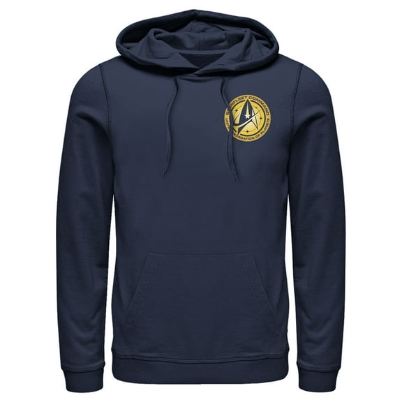 Men's Star Trek: Discovery Pocket United Federation of Planets Pull Over Hoodie Navy Blue X Large