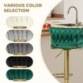thumbnail image 6 of Hawsaiy Modern Velvet Bar Stools Set of 4, Adjustable Height Woven Back Bar Chairs with Footrest and Swivel for Kitchen Island & Dining Room, Green, 6 of 7