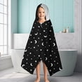 thumbnail image 6 of Black White Moon Star Pattern Hooded Bath Towel，60"x35" for Ages 3 To 12 Kids, Quick Dry Lightweight Soft Microfiber Hood Beach Towel Cover Up for Kids, 6 of 7