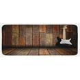 thumbnail image 1 of Popstar Party Kitchen Mat, Electric Guitar in the Wooden Room Country House Interior Music Theme, Plush Decorative Kitchen Mat with Non Slip Backing, 47" X 19", Brown Black White, by Ambesonne, 1 of 1
