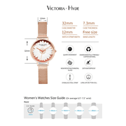 Victoria Hyde Woman Watch 3D sculpture 32mm Rose Gold, Daisy