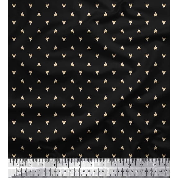 Soimoi Satin Silk Fabric Fox Face Shirting Printed Craft Fabric by The Yard 42 Inch Wide