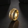 thumbnail image 5 of Udolfly Mens Fidget Rings Anxiety Rings for Men Womens Chain Spinner Rings for Adults Titanium Steel Ring Gold Gold Size 7, 5 of 7