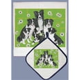 thumbnail image 1 of Ensemble Porte-Serviettes et Porte-Pots - Famille Border Collie, 1 of 1